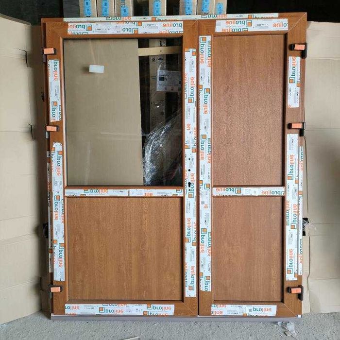 Drzwi PCV sklepowe  125x210 antracyt orzech W 3 DNI :)