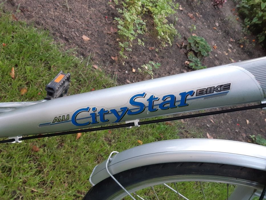 DUŻY Rower Męski City Star 7 bieg Aluminiowy Amortyzowany koło 28