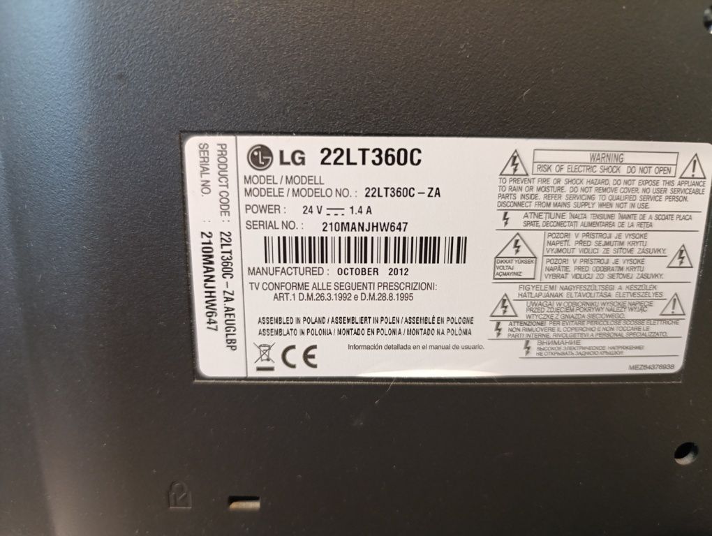 Mały telewizor LG 22 monitor