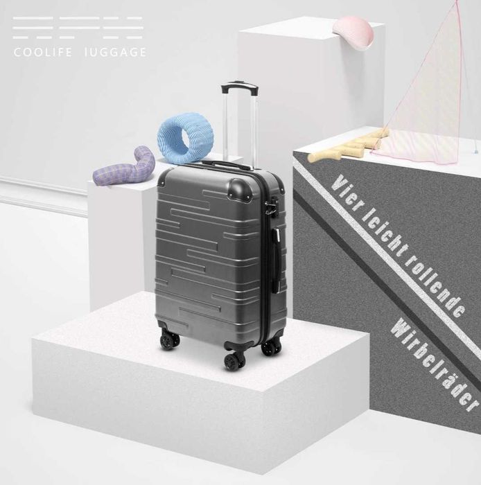 Zestaw trzech walizek podróżnych COOLIFE z twardą obudową ABS
