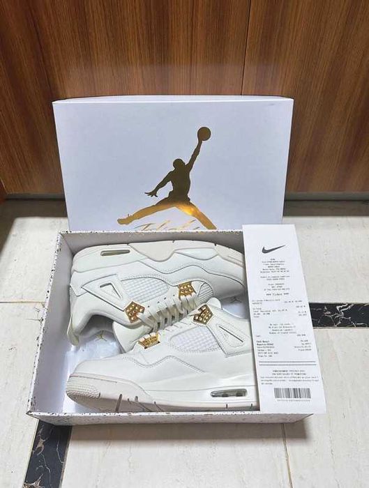 Buty meskie Mokasyny Jordan_4_Retro_Metallic_Gold  R.42
