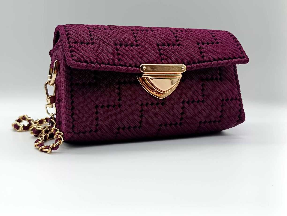Elegancka torebka Lena - kolor purpurowy/burgundowy