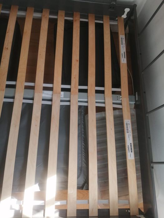 Cama de casal em aço-inox IKEA c/ estrado