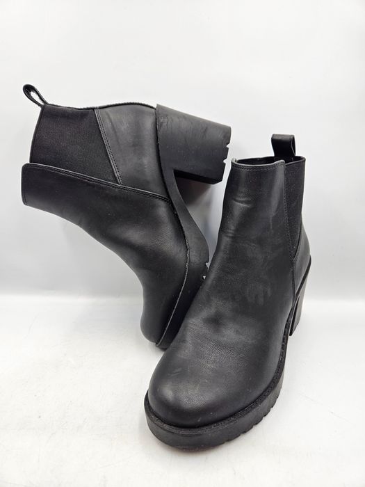 Botki Damskie Na Słupku H&M Czarne Rozmiar 36