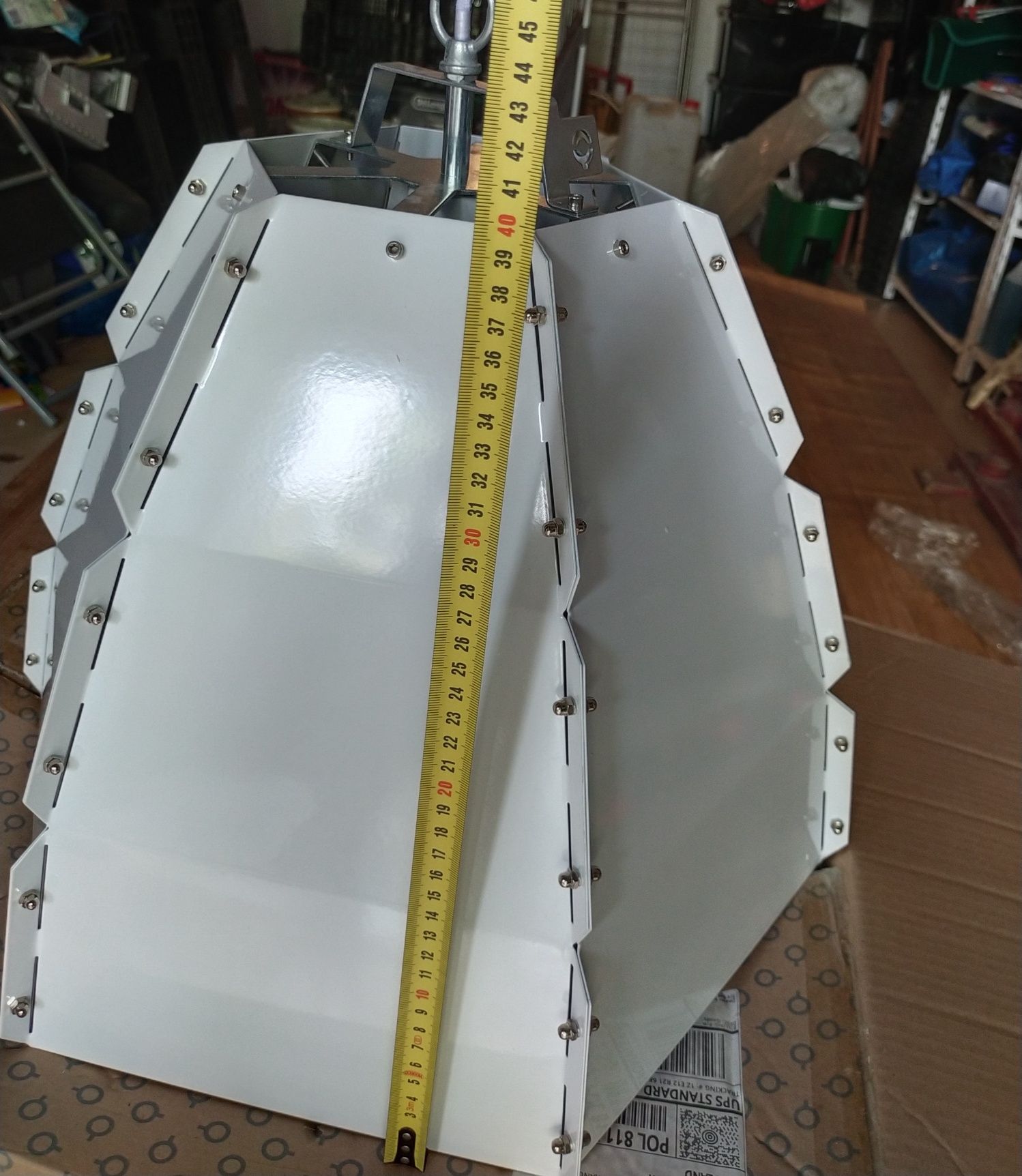 Lampa wisząca metalowa duza  biała loft