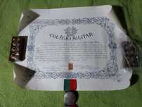 Lote 2 diplomas colégio militar com medalha prata