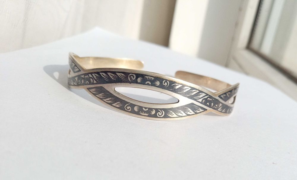 Браслет Северная чень Срібло 875 проба Позолота. Зірочка. Вінтаж. СССР