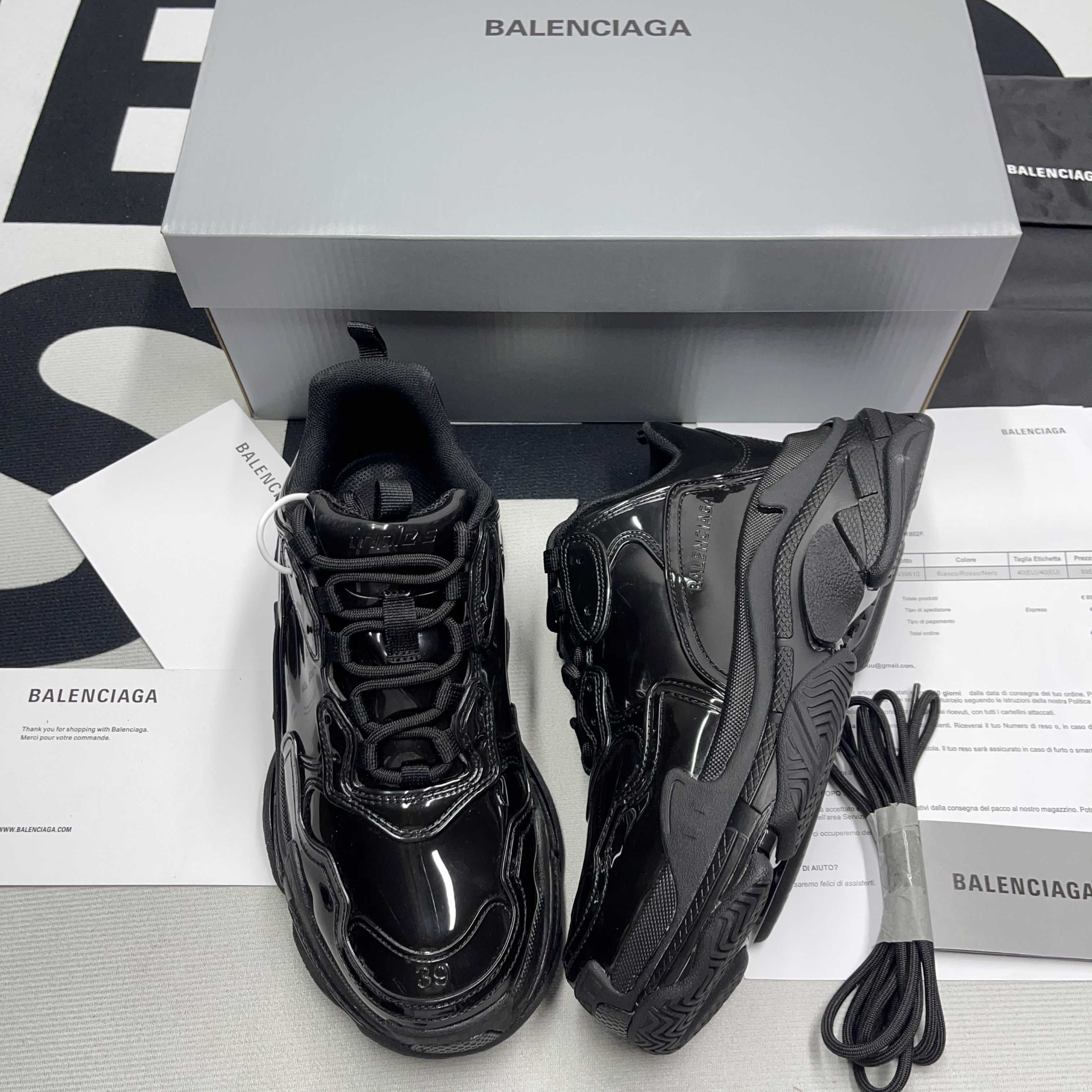 Buty Balenciaga Triple S Patent Black (35-46)