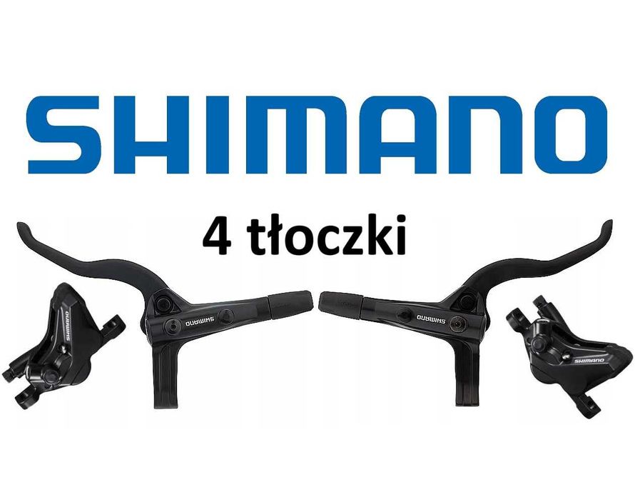 NOWE hamulce 4-tłoczkowe Shimano MT401 MT420 80cm + 200cm FAKTURA 23%
