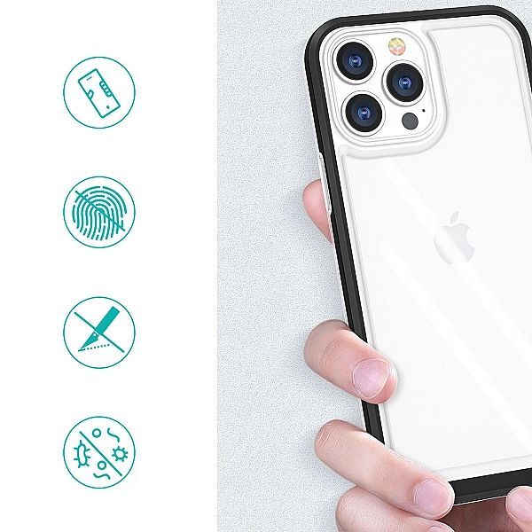 Clear 3in1 etui iPhone 14 Pro silikonowy pokrowiec z ramką niebieskie