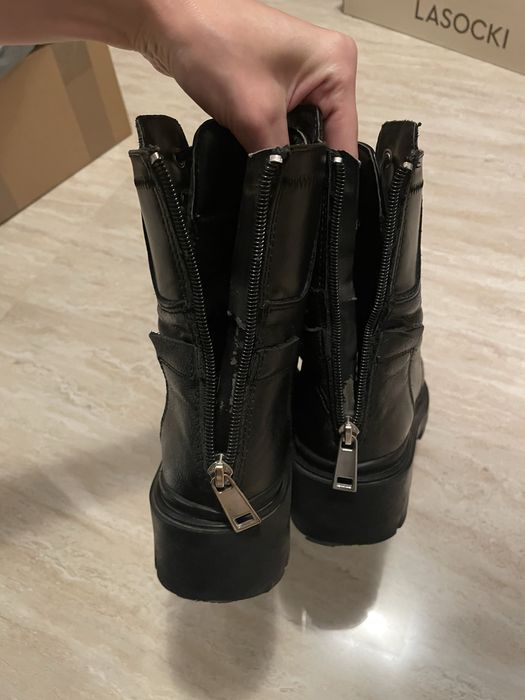 Botki czarne trapery 38