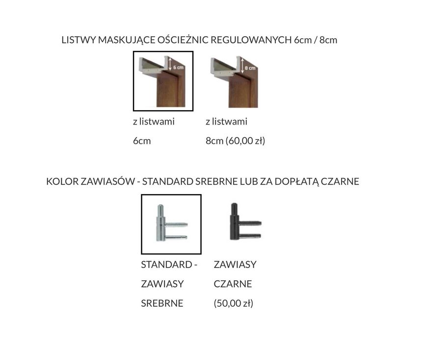 WINdoor ościeżnica do drzwi futryna stała 9cm, akcesoria, kolory