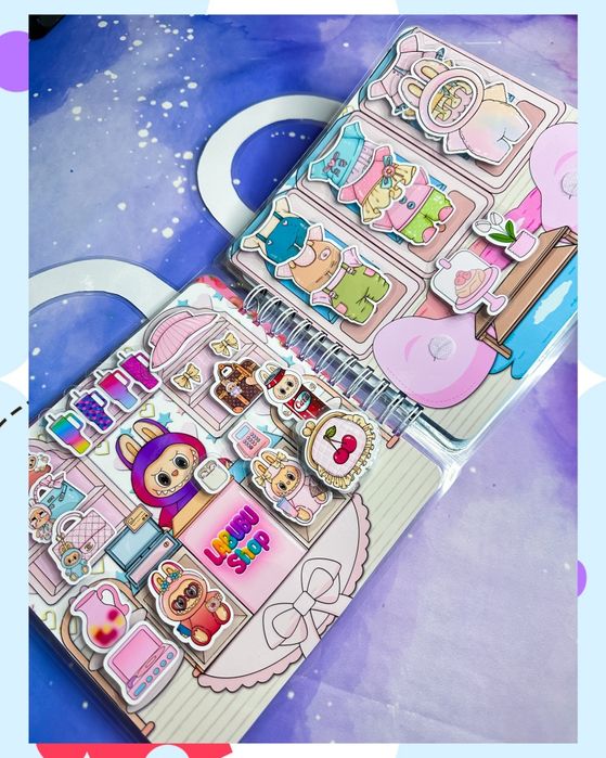 Książka na rzepy Labubu torebka. Lamibook