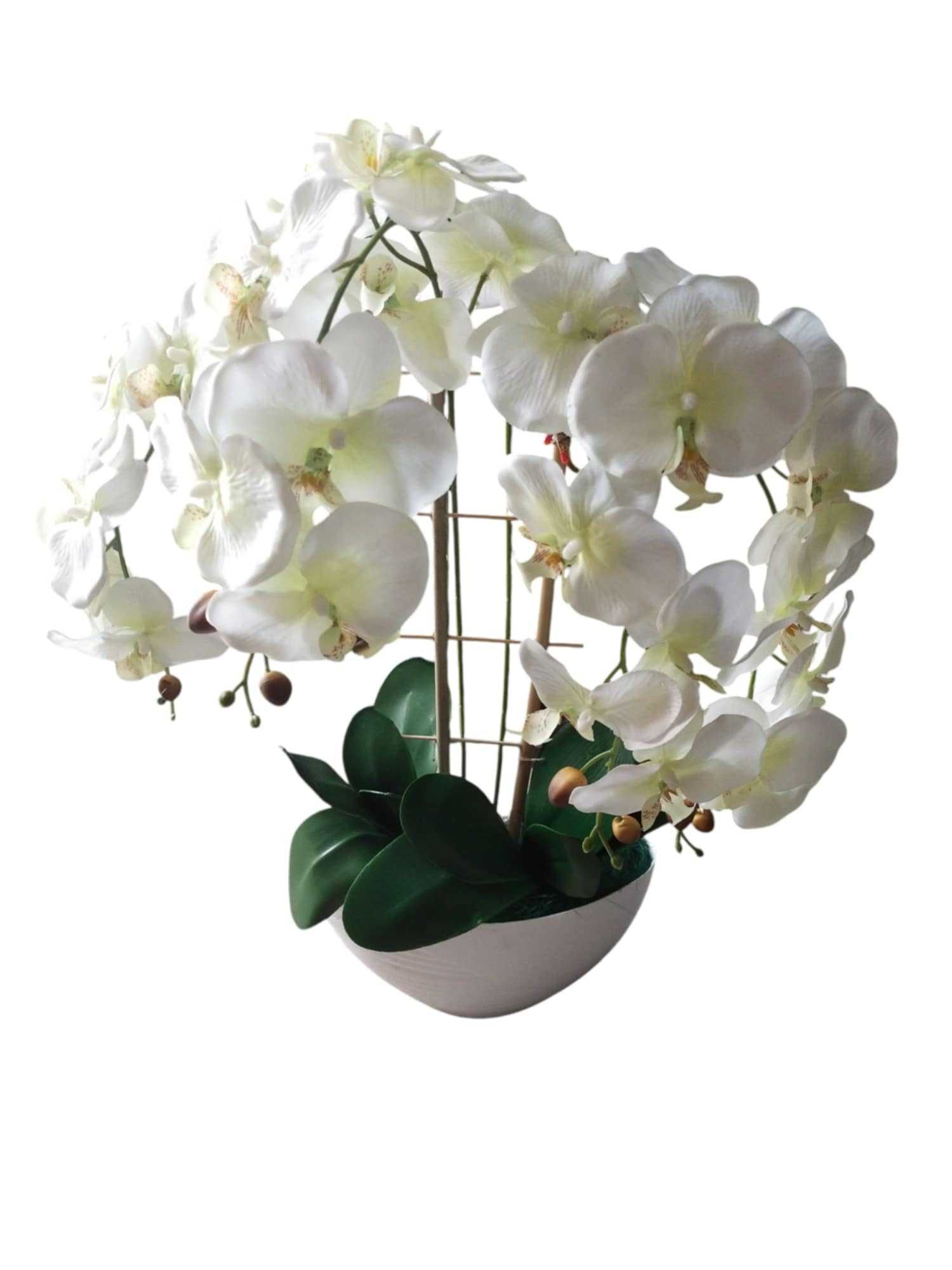 Storczyk Sztuczny Satynowy 4 pędy Duży Orchidea 60CM Cieniowany