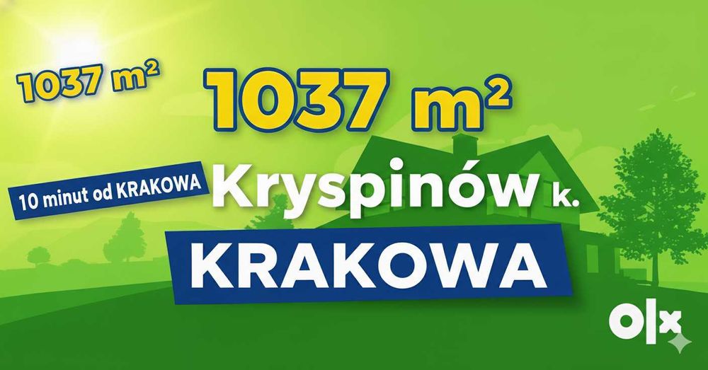 Działka budowlana 10 arów • Kryspinów • 10 min od Krakowa • MEDIA