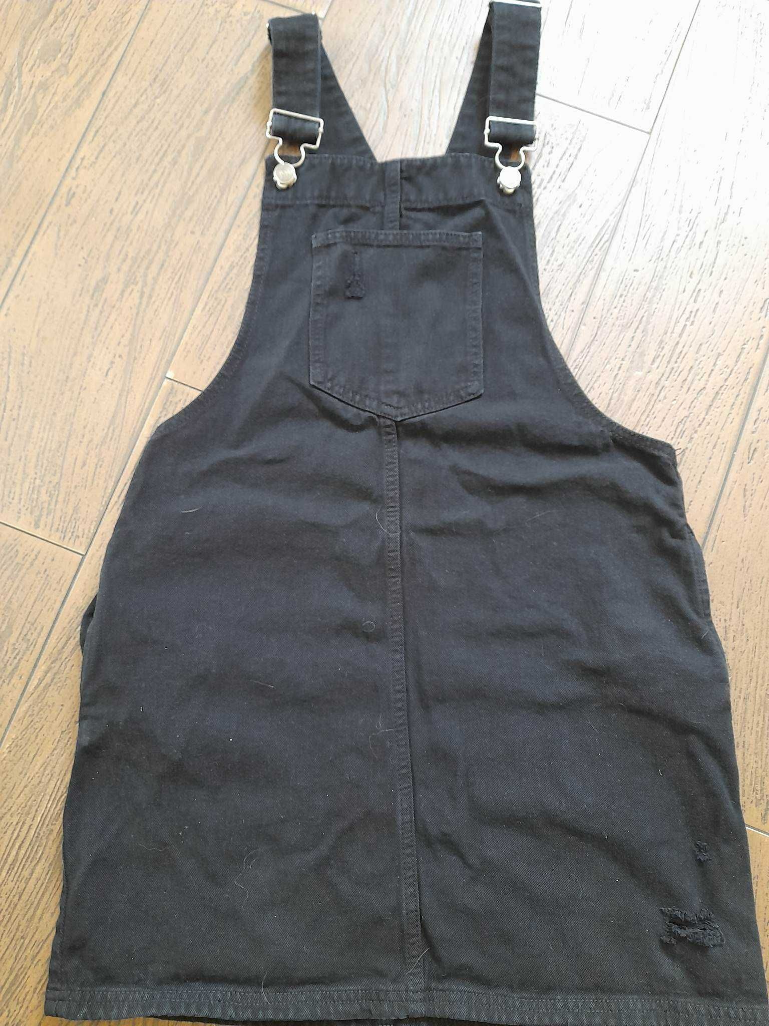 sukienka ogrodniczka cropp r.36 S czarna jeans