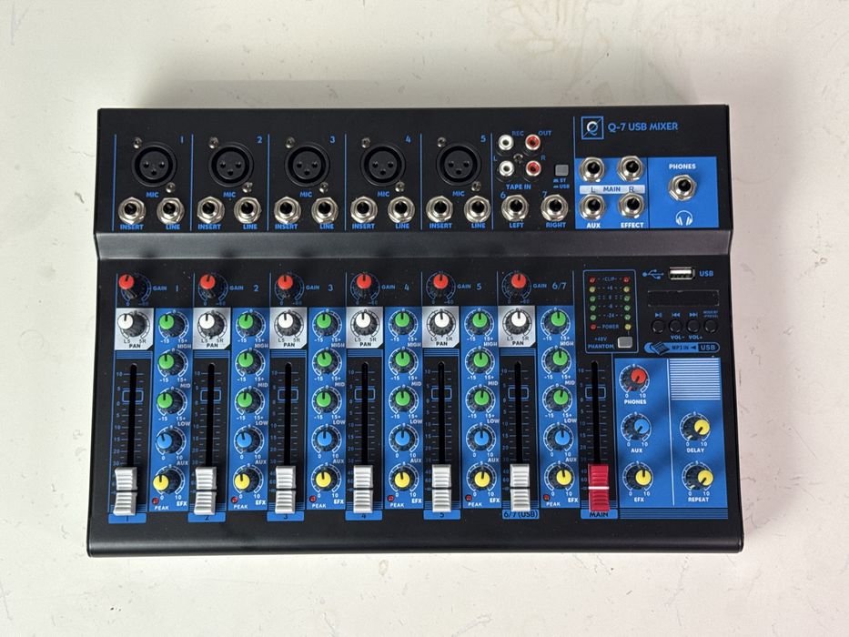Mesa de mistura oqan q7 mk2 usb mixer