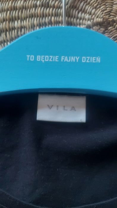 Vila czarna, modna bluzka over kimono r L/40 - 42