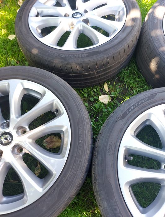 Felgi Renault Megane 4 IV oryginalne, czujnik opony Hankook 205/50 R17