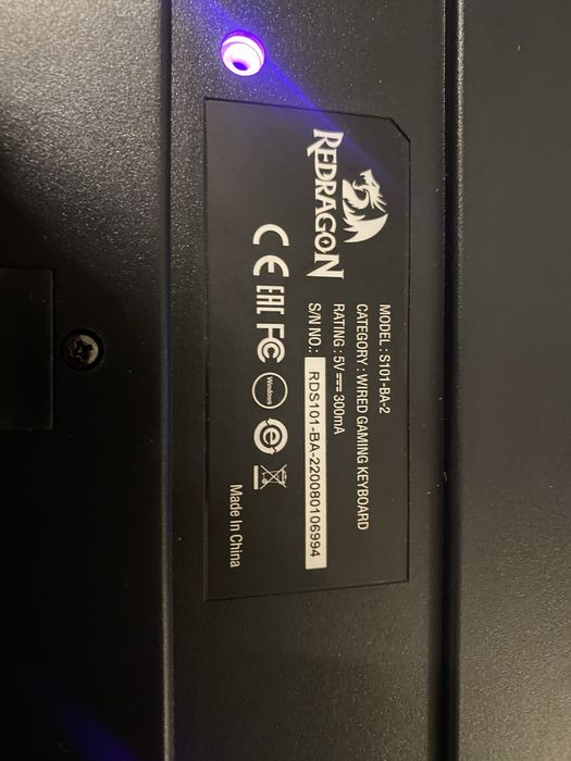 Redragon  klawiatura do gier, przewodowa podświetlana diodami LED