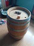 Barril de madeira de castanho, torneira de inox, rolha borracha - Novo