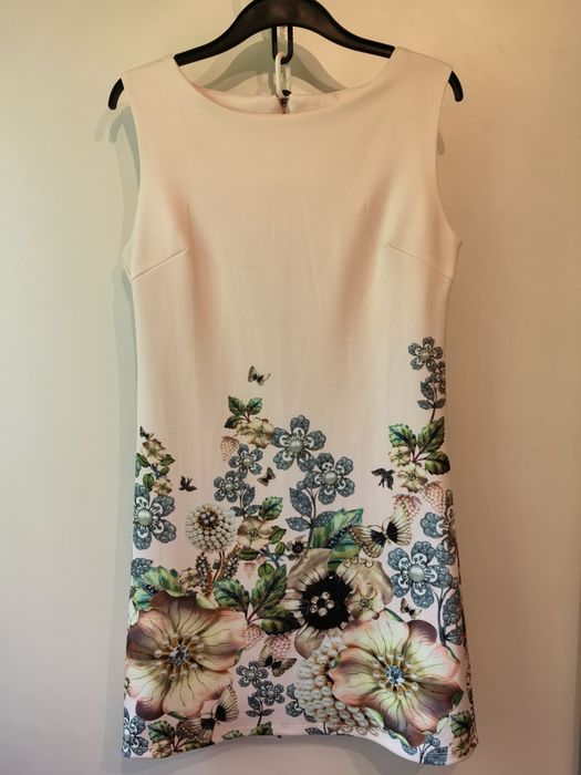 Elegancka sukienka Angelika Moda rozm L, pudrowy róż, komunia