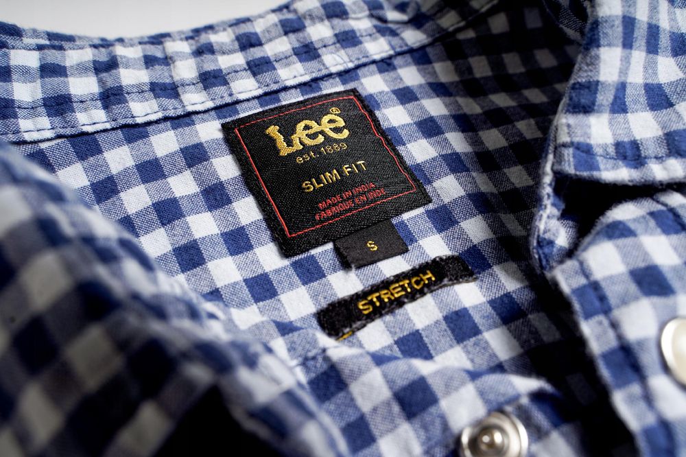 LEE | Koszula męska Clean Western Washed Blue Slim Fit | r. S