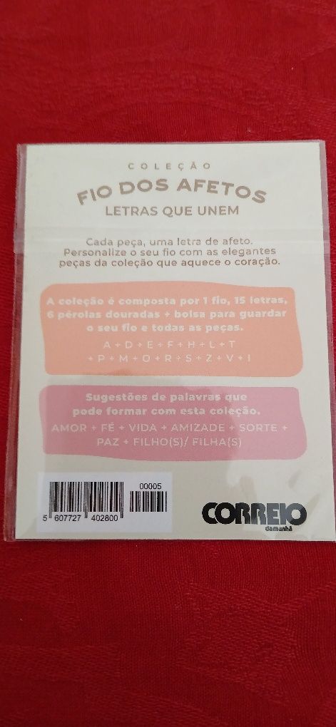 Letra H, da coleção Fio dos Afetos, nova