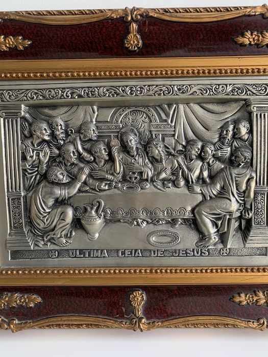 Quadro Ultima ceia de Jesus em estanho