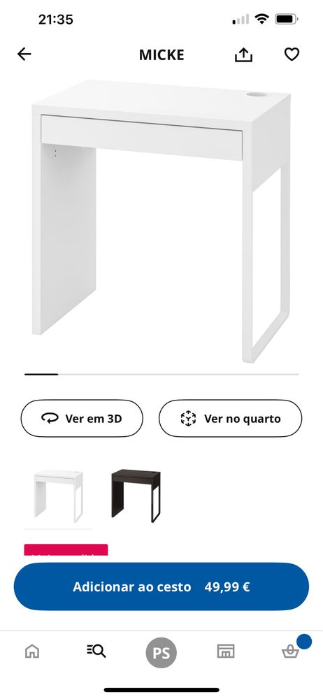 Secretaria e mesa de crianca (secretaria modelo Micke ikea)