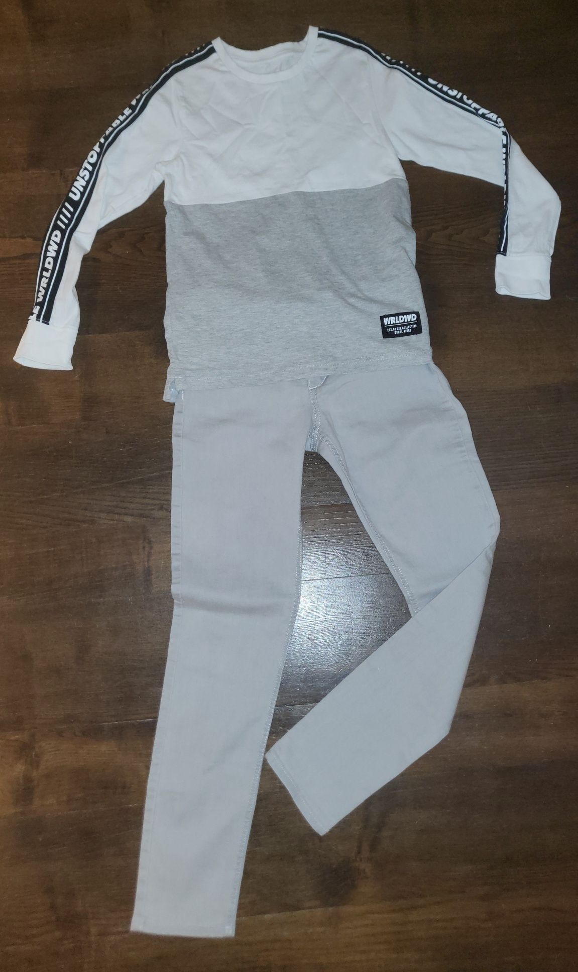 Spodnie jeansowe H&M 152cm 2 sztu GRATIS bluzkaki