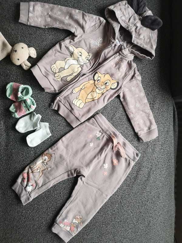 Disney Baby zestaw bluza i spodnie Król Lew Bambi 80-86 cm 12-18m