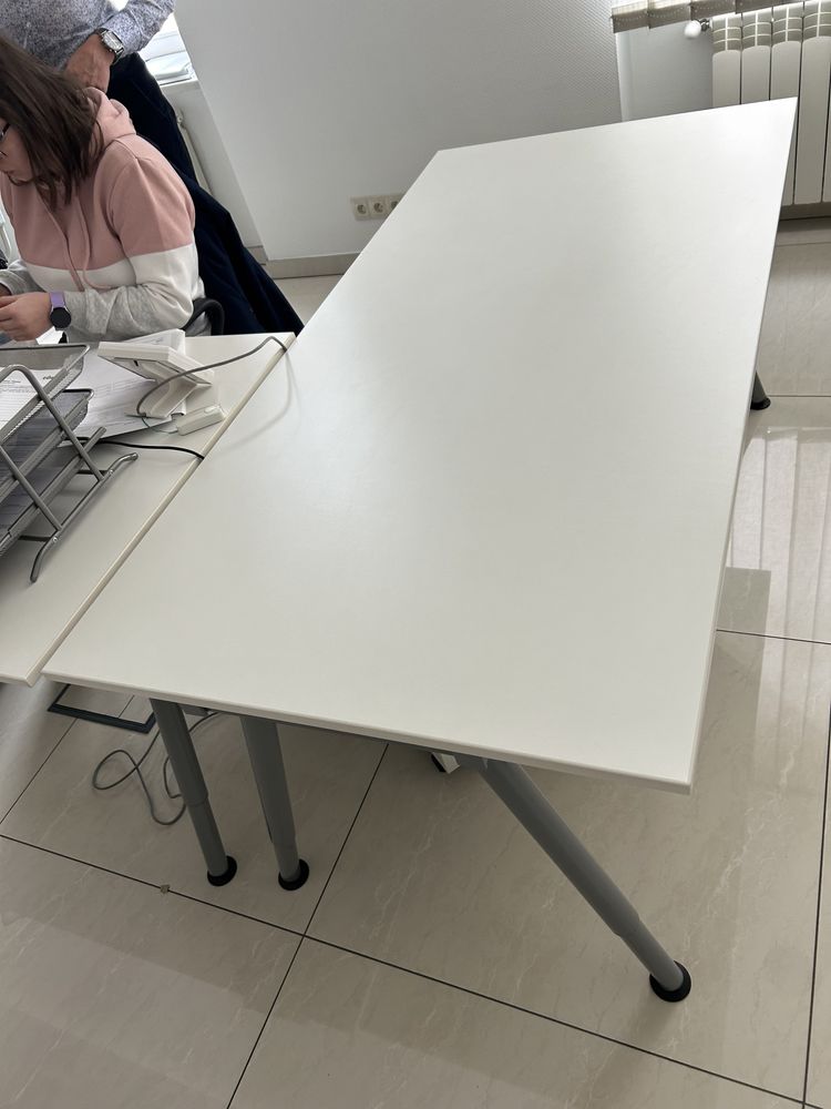 Biurko biurowe białe regulowana wysokość