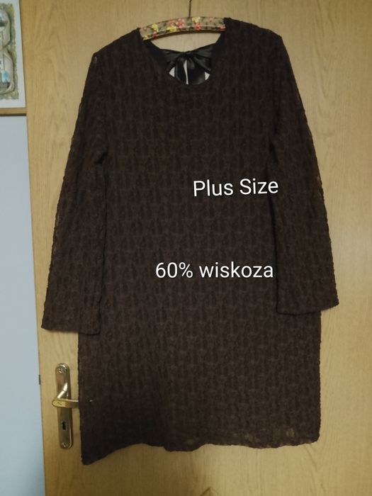 Sukienka koronkowa 3XL 4XL 5XL czekolada