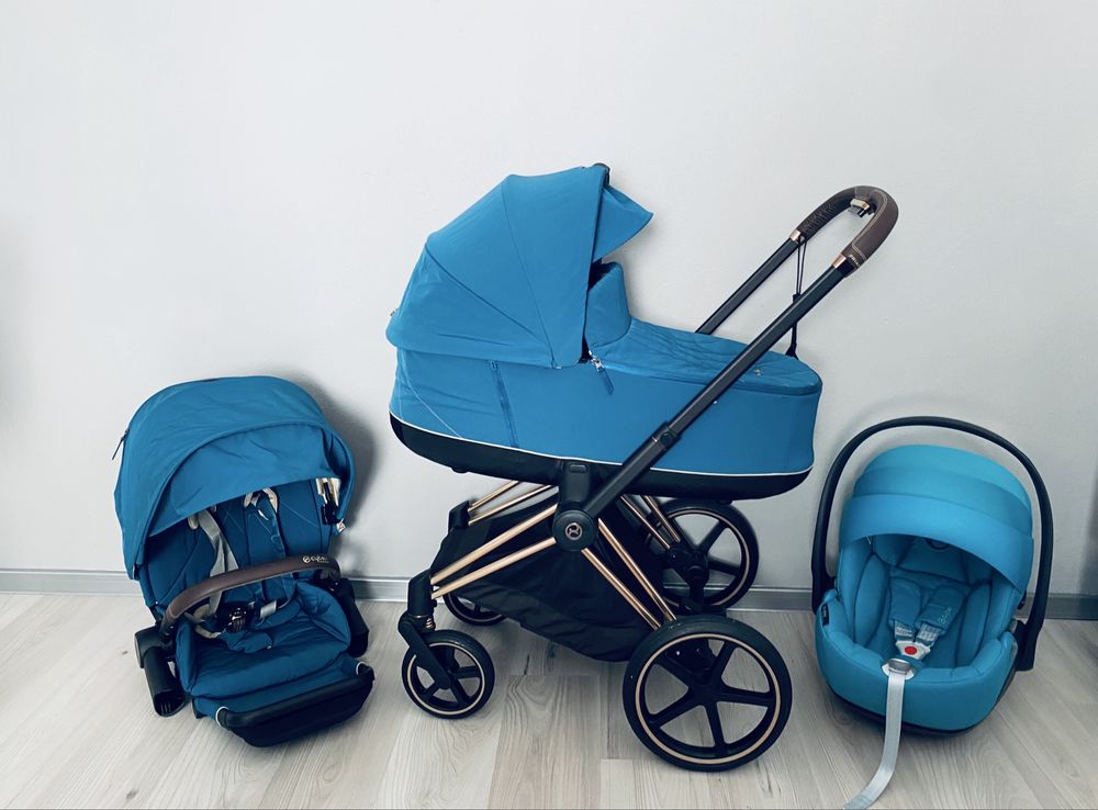 Wózek 3w1 Cybex Priam Rose Gold z fptelikiem Cybex Cloud Z
