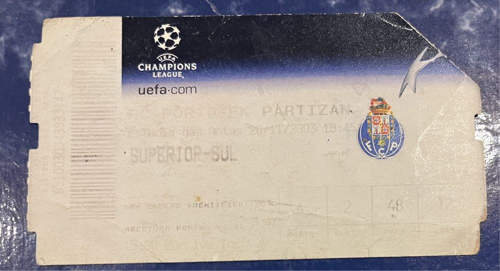 Bilhetes Europeus FC Porto 1990’s 2000’s