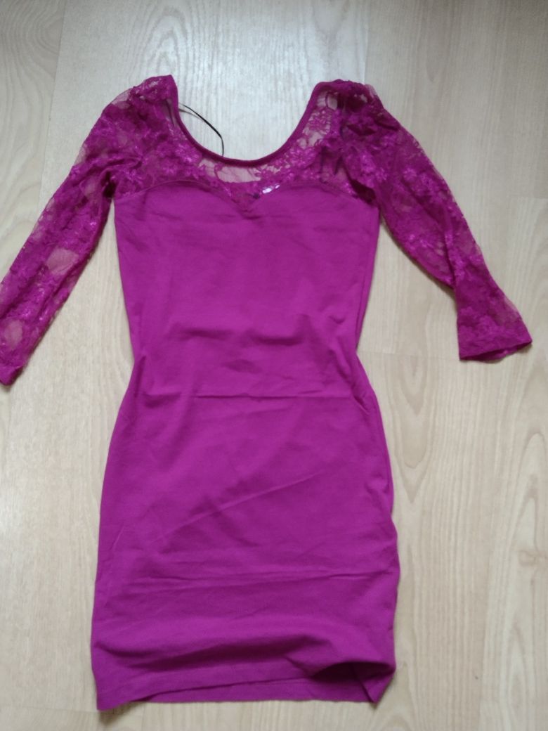 Sukienka fuksja  h&m xs