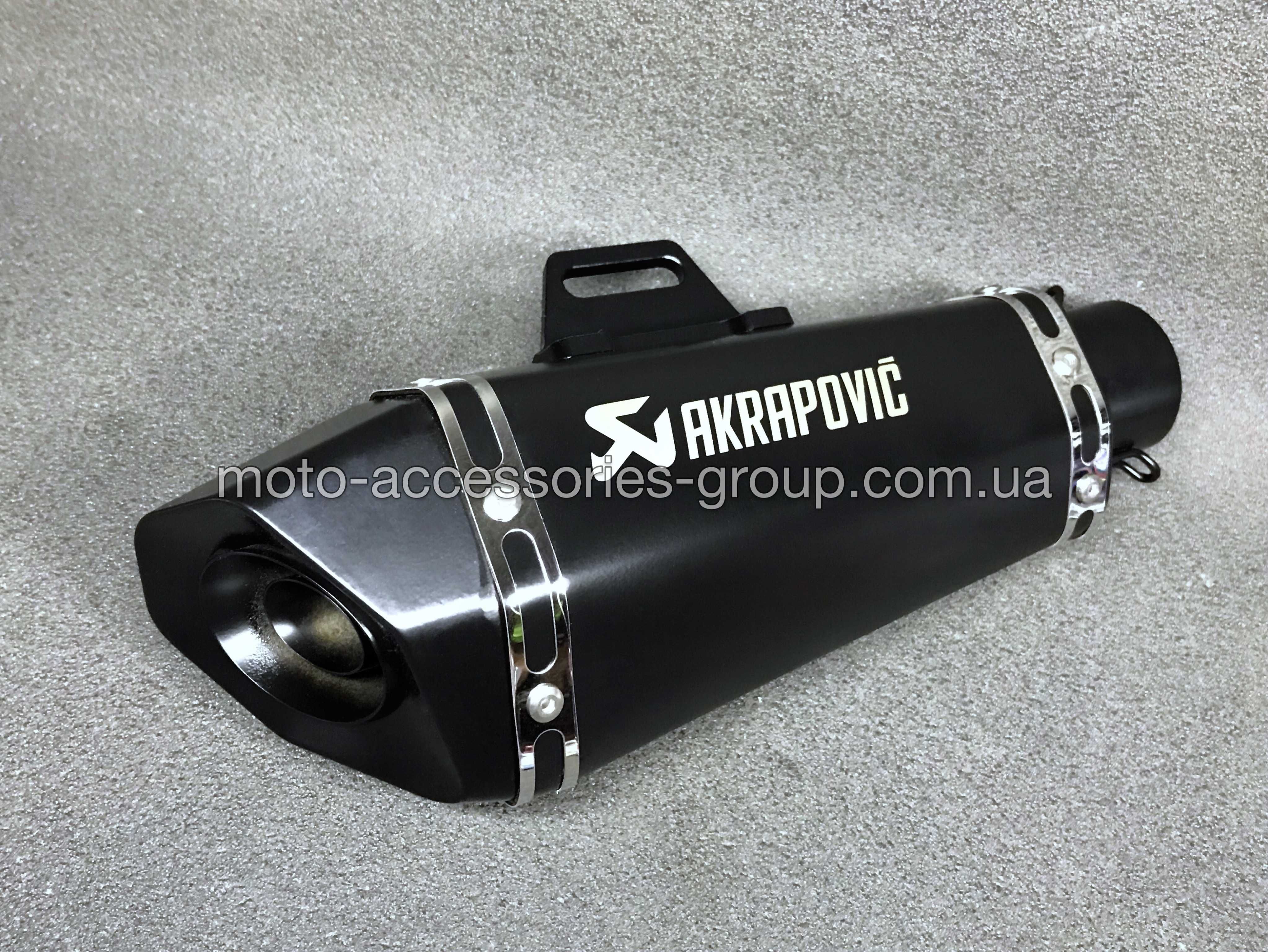 Прямоточный глушитель мото прямоток Akrapovic Black Edition Акрапович