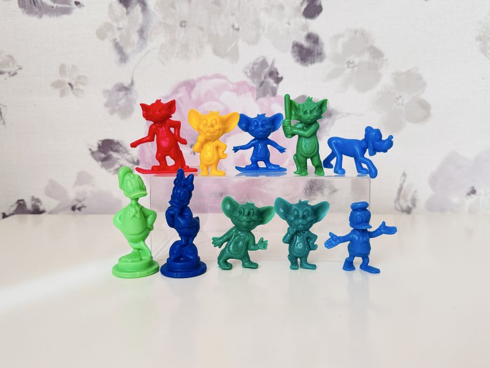 plastikowe figurki Tom i Jerry, Kaczor Donald Daisy, Pluto, vintage