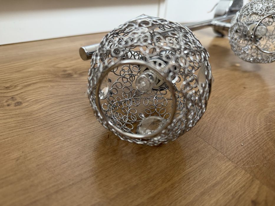 Żyrandol i kinkiet glamour srebrny