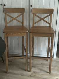 IKEA Ingolf krzesła stołek barowy drewno 2 sztuki