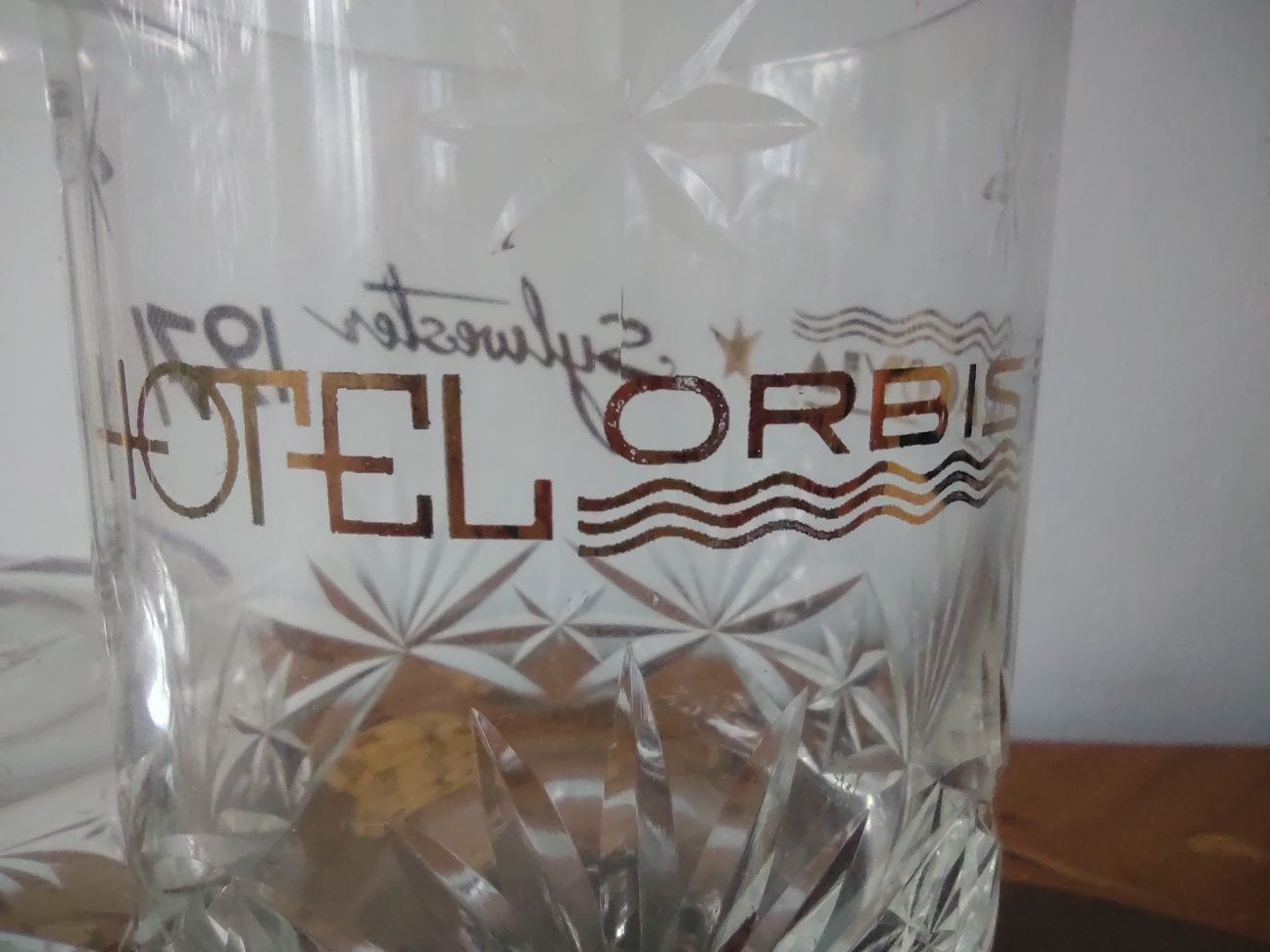 Szkło kieliszki (2sztuki) kryształ Sylwester hotel Orbis pamiątka PRL