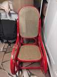 Fotel bujany rattanowy rattan drewniany