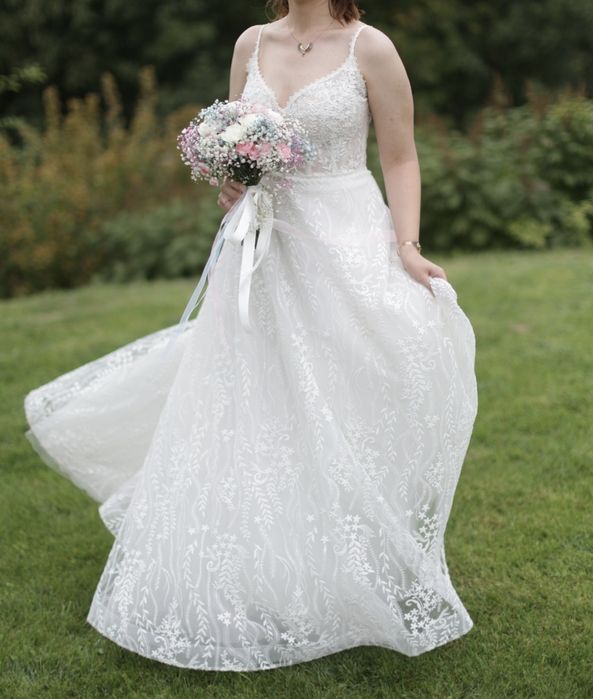 Suknia ślubna Boho - rozmiar 40