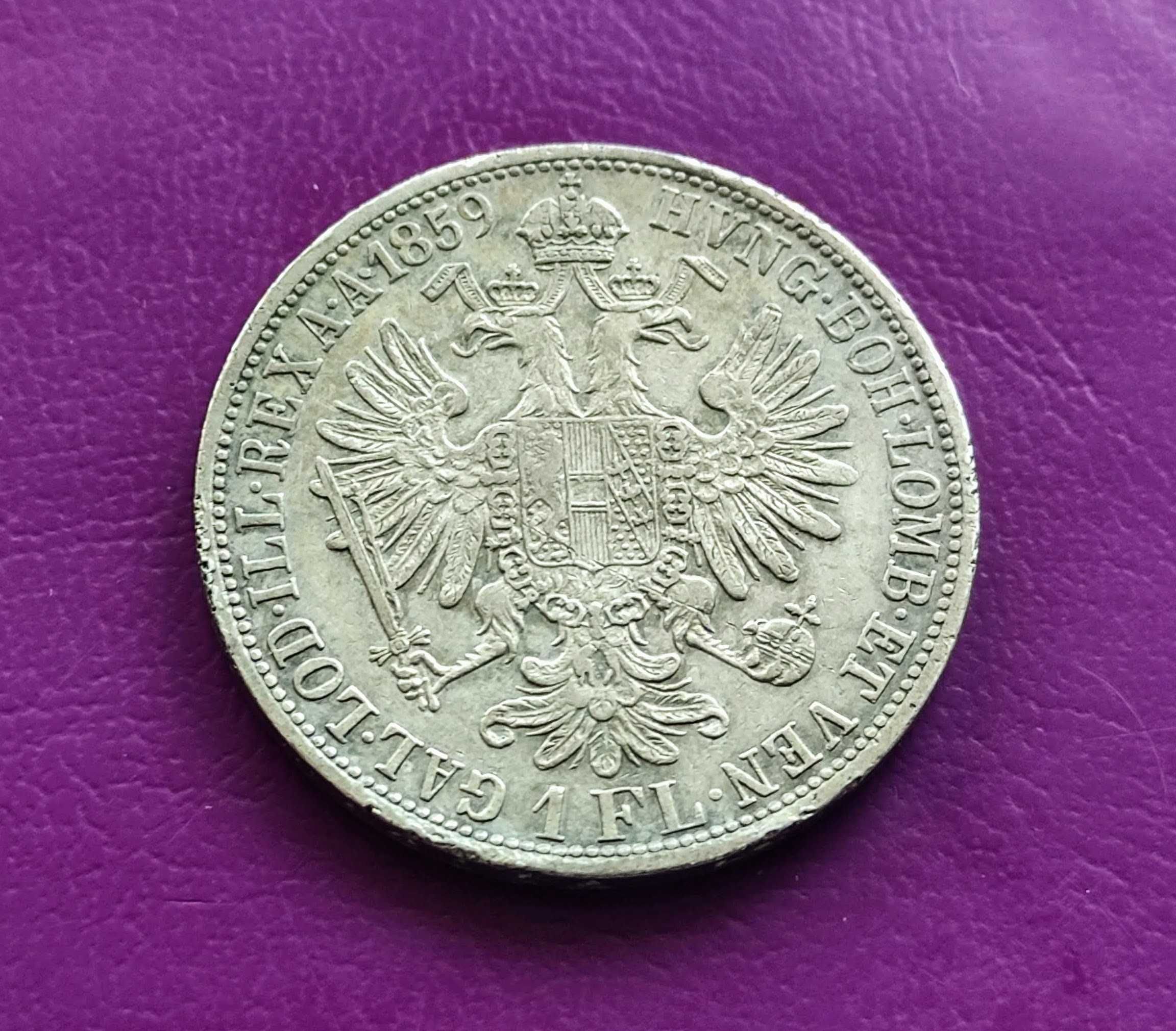 Moneta 1 FLOREN 1859 A / AUSTRIA - Srebro - Rzadkość !