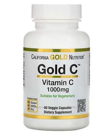 iHerb California Gold Nutrition, витамин C, 1000 мг, 60 растит. капсул
