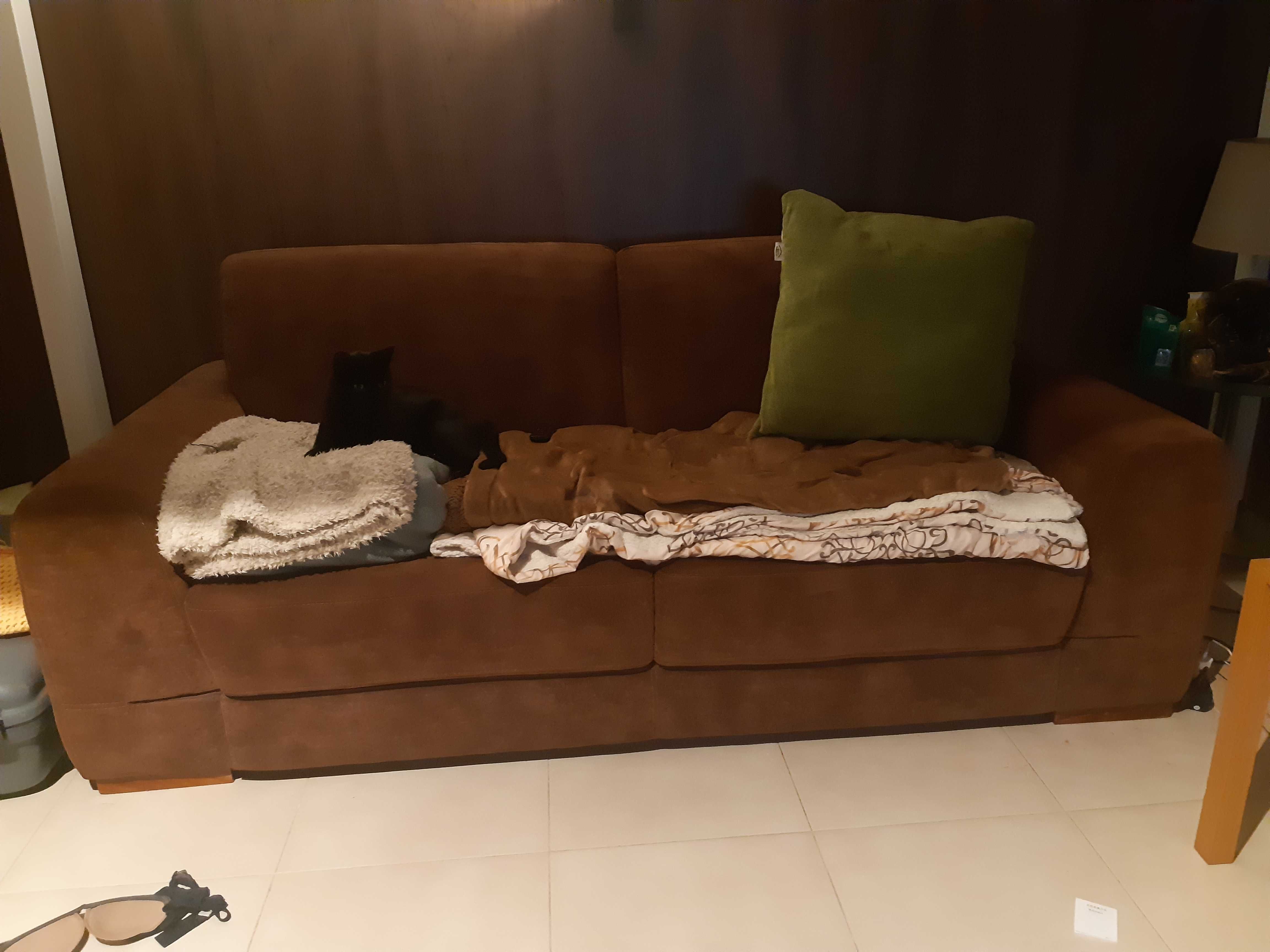 Sofa castanha 2 lugares