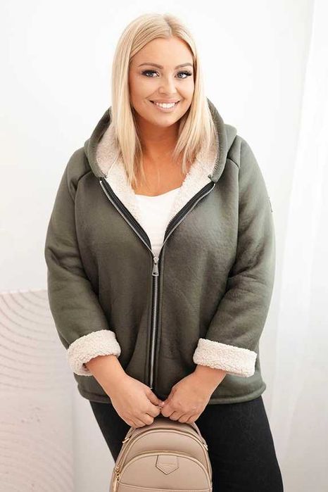 Ocieplane kurtki Plus Size z barankiem kolory