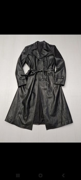 100% skóra naturalna real leather długi płaszcz long leather coat