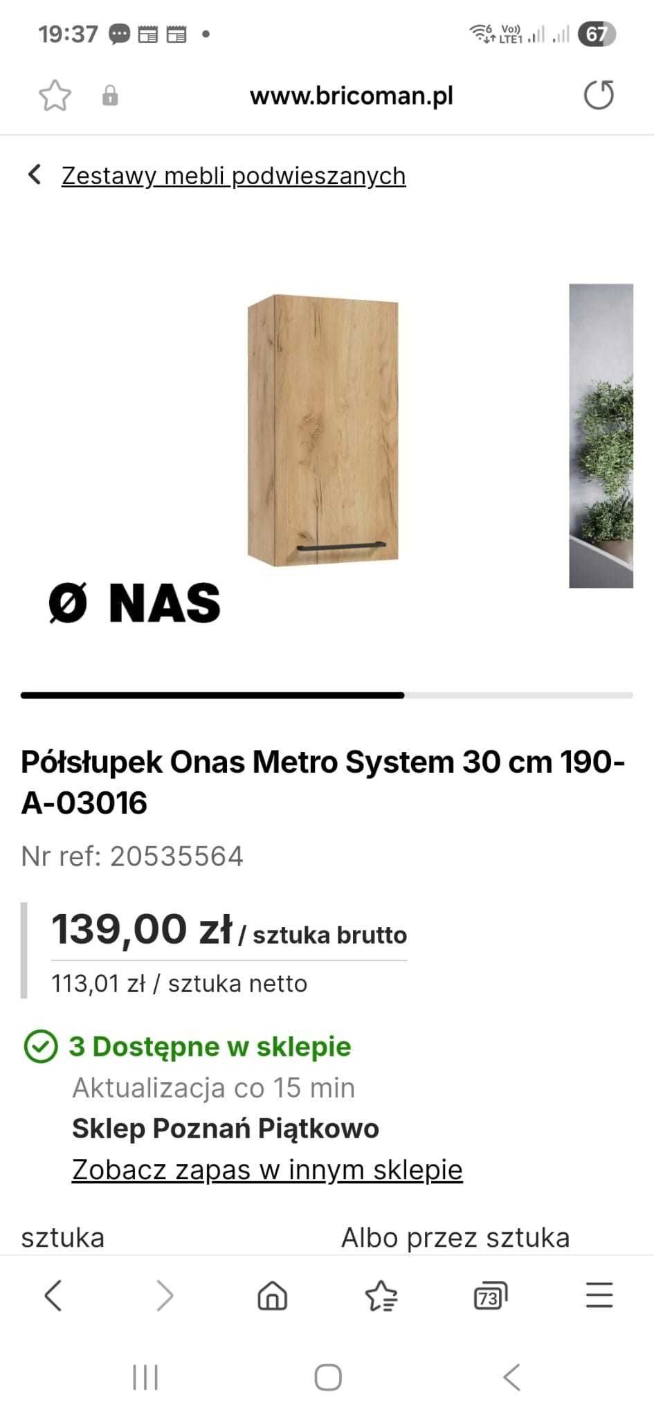 szafka łazienkowa wisząca